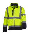 Softshell Jas High Visibility Yoko HVK09 Yellow-Navy